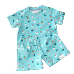 T-shirt, Mint farve med både i 100% bomuld, fra Tom&Lisa