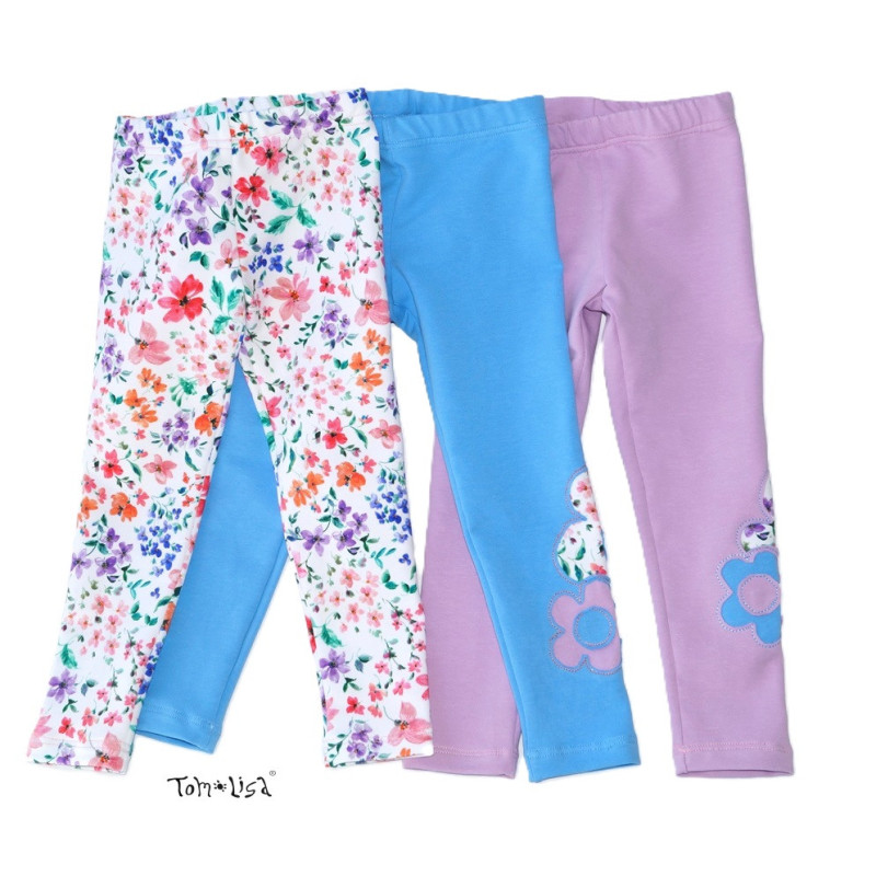 Leggins, 100% bomuld, Normal Livhøjde, Mønster: Blomstre, fra Tom&Lisa