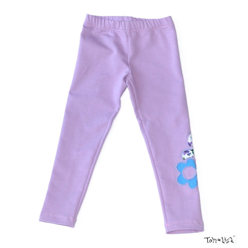 Leggins til piger, 100% bomuld, Normal Livhøjde, Mønster: Blomstre, fra Tom&Lisa størrelse 92, 98, 104, 110, 116, 122, 128