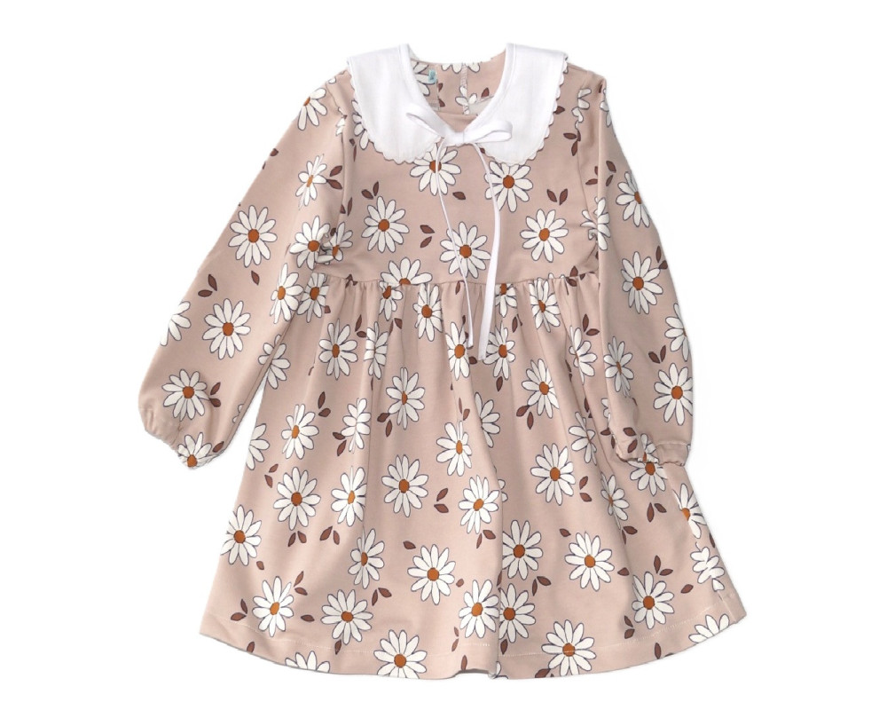 Langærmet kjole med søde blomster, Margaret, 100% bomuld