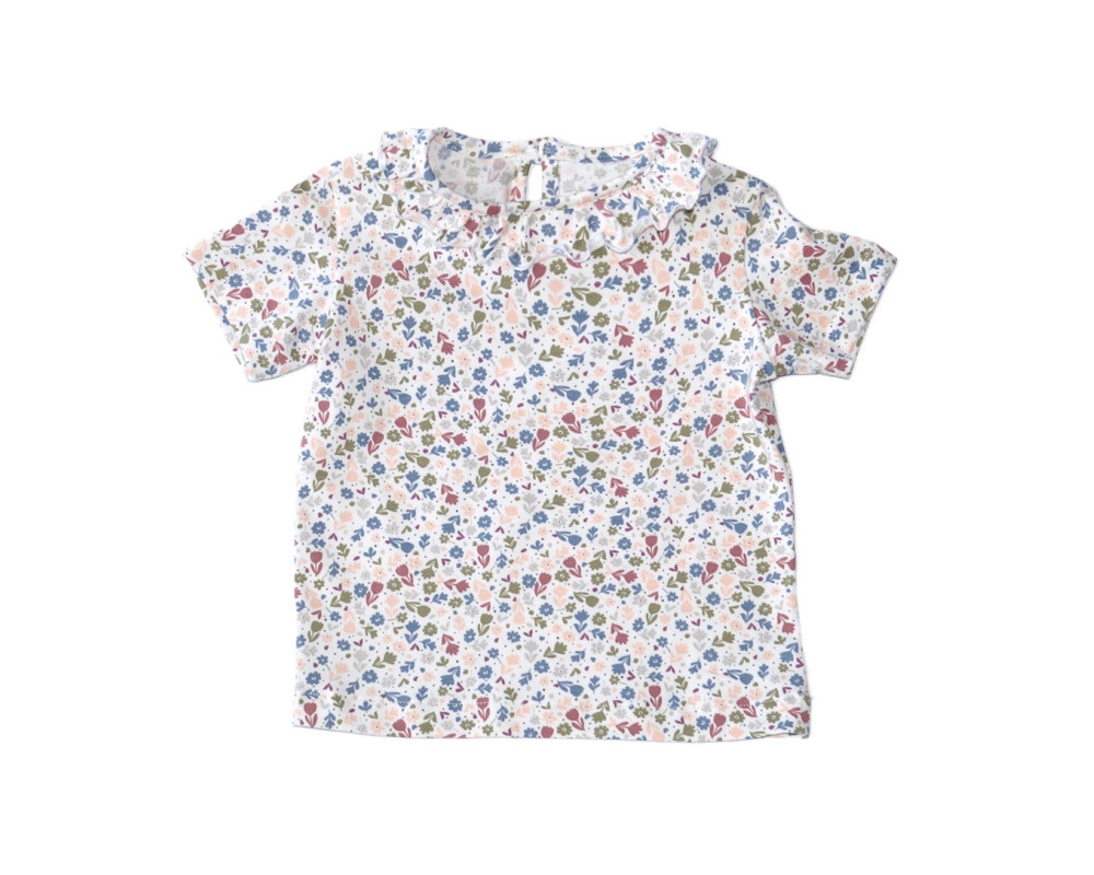 T-shirt i 100% bomuld, Normal Livhøjde, Mønster Blomstre fra Tom&Lisa