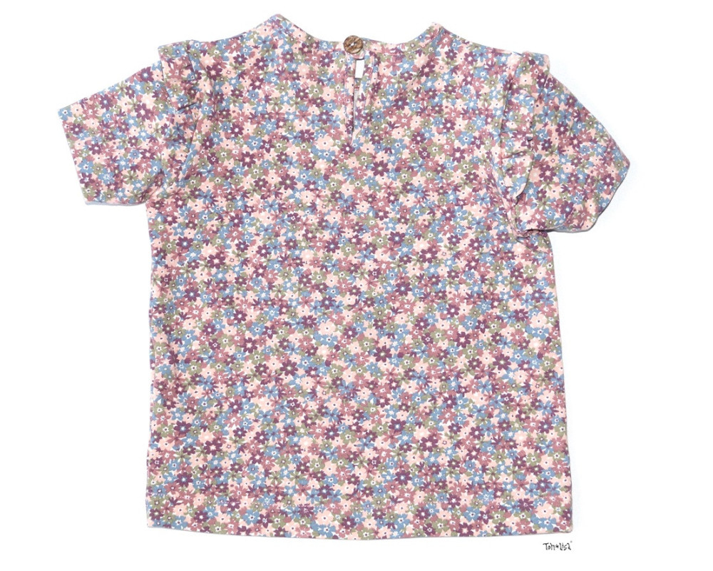 Blomstret T-shirt med vinger på skuldrene