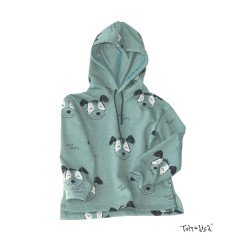 Hættetrøje med hundemotiv – blød, alsidig og perfekt til både leg og afslapning.