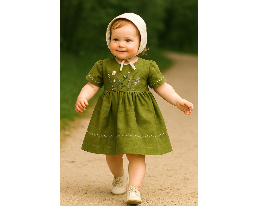 Sommerkjole med søde broderier af vilde blomster fra Tom&Lisa