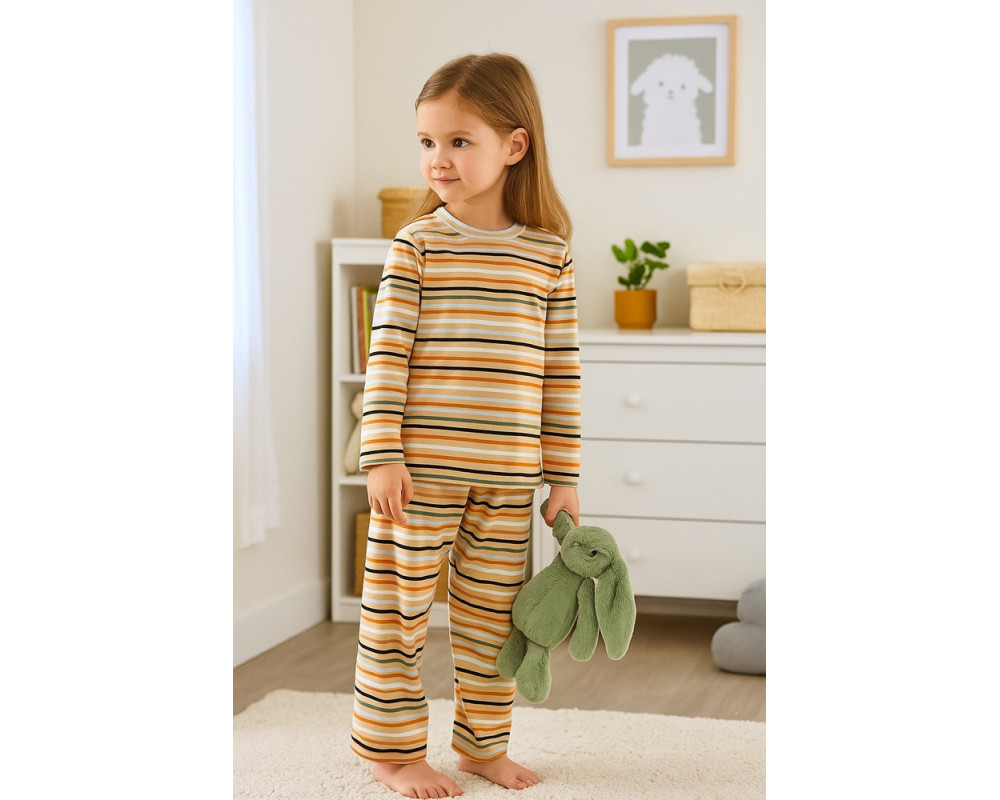 Langærmet pyjamas med vide bukser fra Tom&Lisa